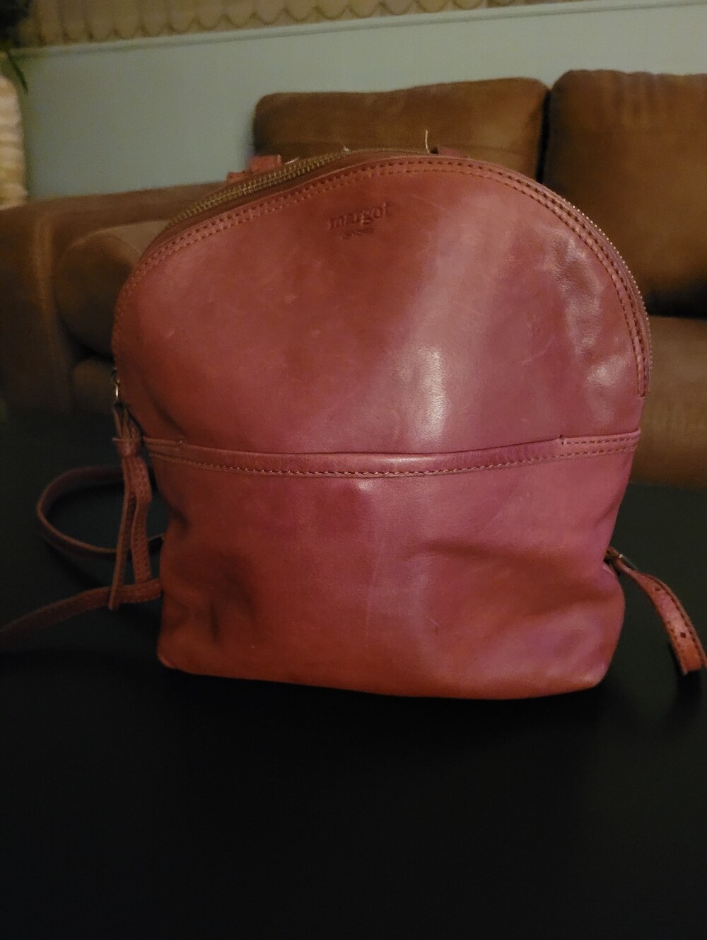Margot Brown Leather Backpack Crossbody